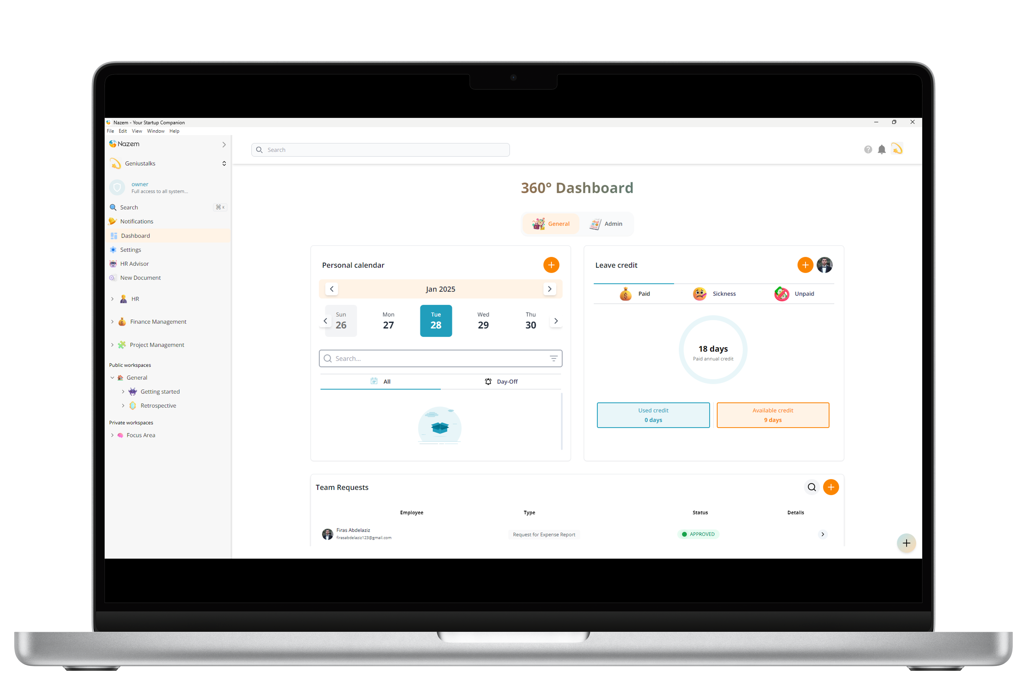 Nazem Desktop Dashboard